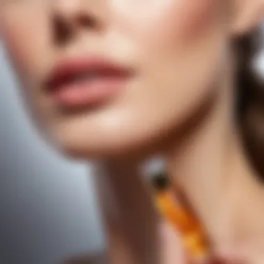 Skin Chemistry and Fragrance Longevity Close-up of skin with a fragrance applied, showcasing chemistry interaction