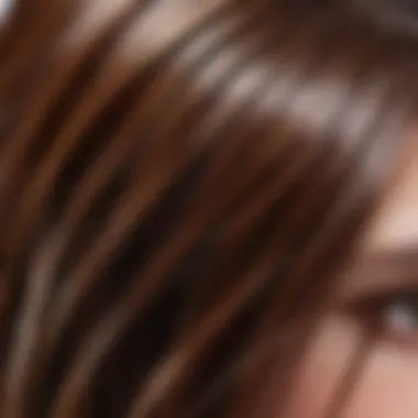 A close-up of oily hair showcasing its glossy texture