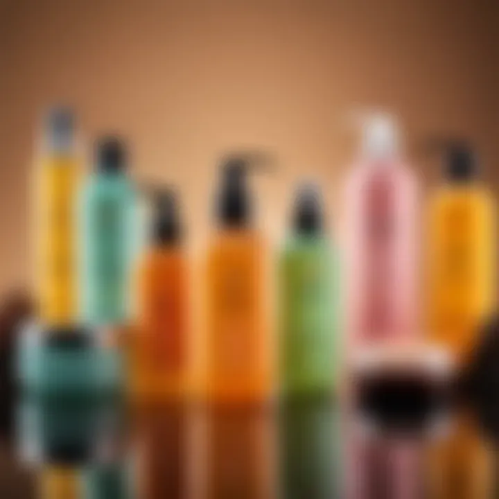 An array of hair care products designed for oily hair