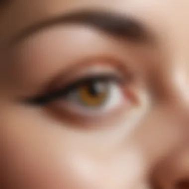 Detailed illustration showing the procedure of applying permanent eyeliner.