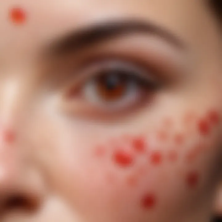 Illustration of common skin conditions causing red spots