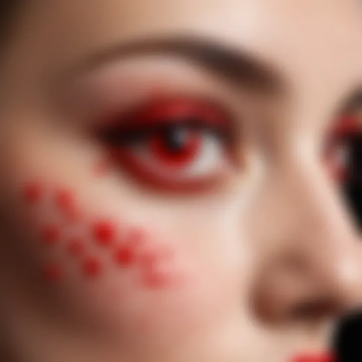 Application scenarios demonstrating red dots in beauty tools