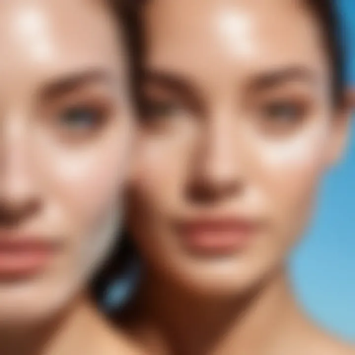 Visual representation of different skin types and their compatibility with water-based sunscreens.