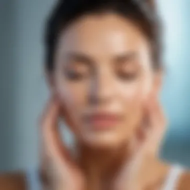 Serenity in Facial Yoga Practice A serene practitioner performing facial yoga poses in a tranquil environment.