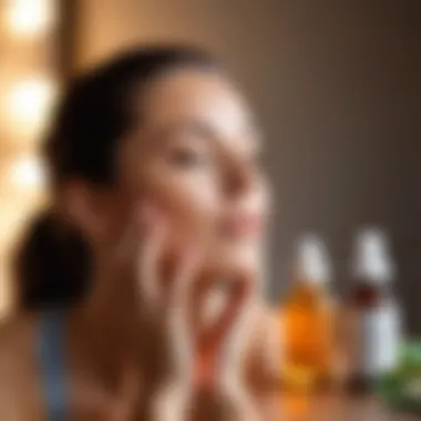 Enhancing Self-Care with Natural Skincare A collection of natural skincare products complementing a yoga routine.