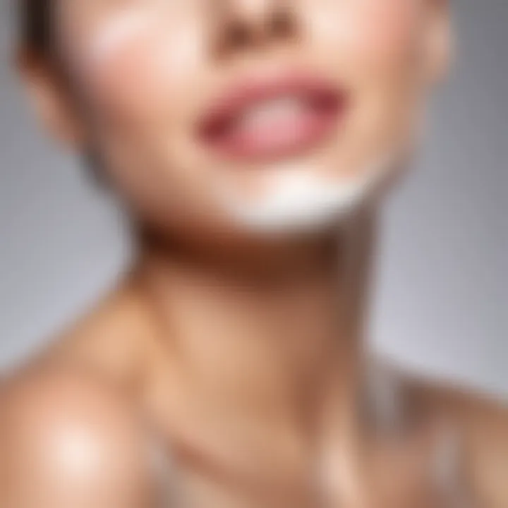 Cream applied on skin for hair removal