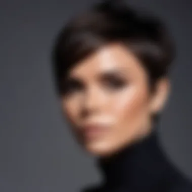 A close-up of Victoria Beckham's textured pixie cut