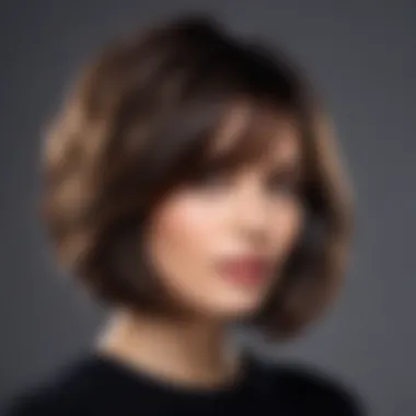 Voluminous textured layered bob ideal for casual settings