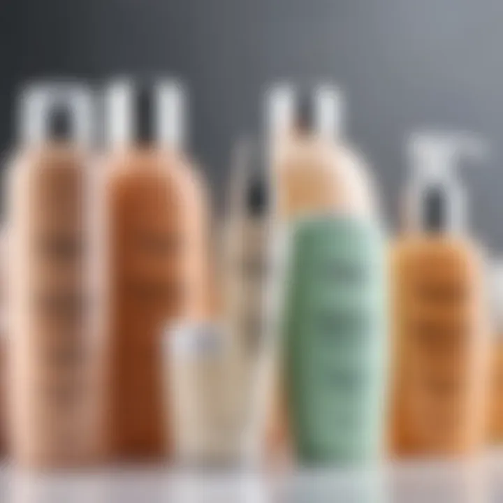 Selection of various body lotions for different skin types