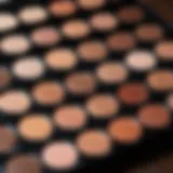 A palette displaying warm undertone shades of makeup products.