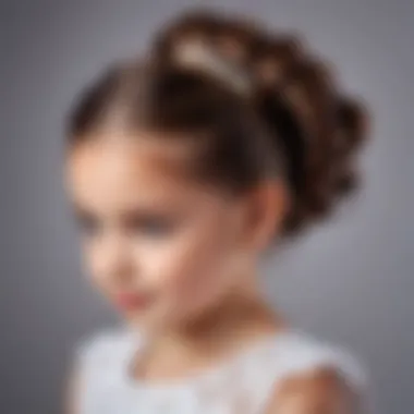 Stylish updo hairstyle for children attending a wedding