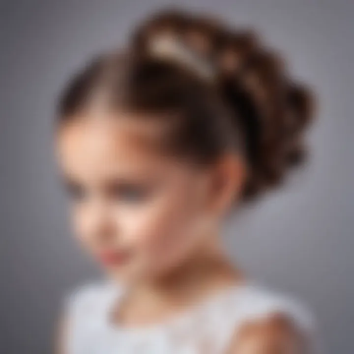 Stylish updo hairstyle for children attending a wedding