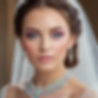 Elegant bridal makeup showcasing soft pastel colors