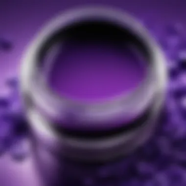 Cosmetic products exhibiting purple hues