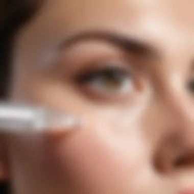 Application of a lightweight serum under the eye area