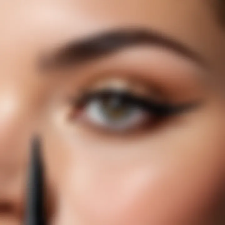 Close-up of eyeliner products for half eyeliner application