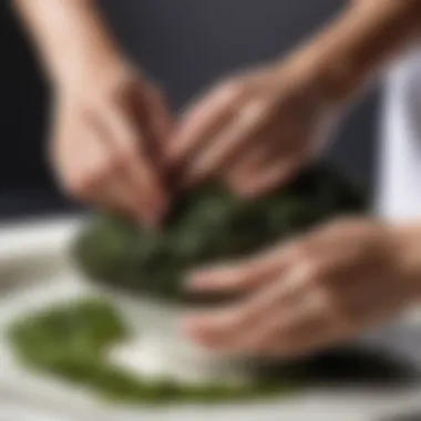 Serene Spa Experience with Seaweed Peeling A serene spa setting where seaweed peeling is in action.